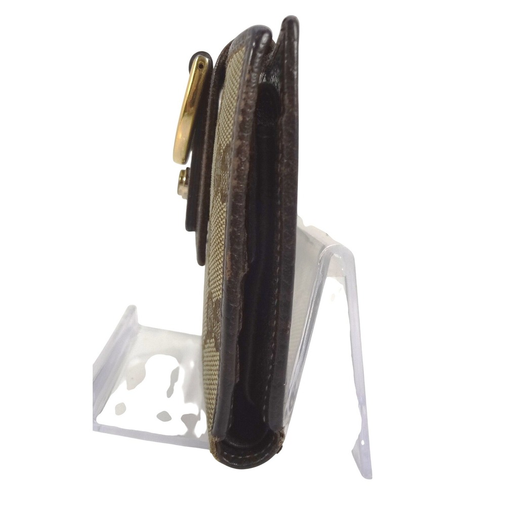 Gucci Abbey D-Ring Compact Monogram Canvas Leather Bifold Wallet‎ Brown Gold - Picture 6 of 7